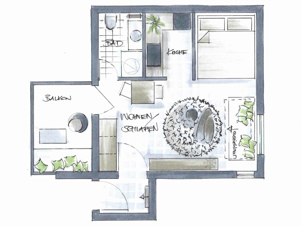 Raumplan Ferienwohnung Kuschelzeit Pfronten