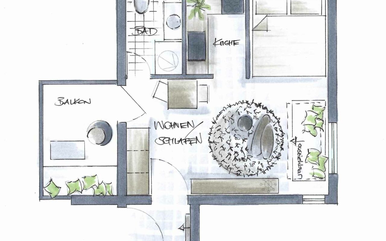Raumplan Ferienwohnung Kuschelzeit Pfronten